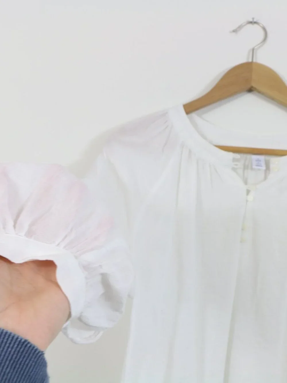 *Old Navy Oversized Textured Clip-Dot Button-Down Blouse - Picture 3 of 7